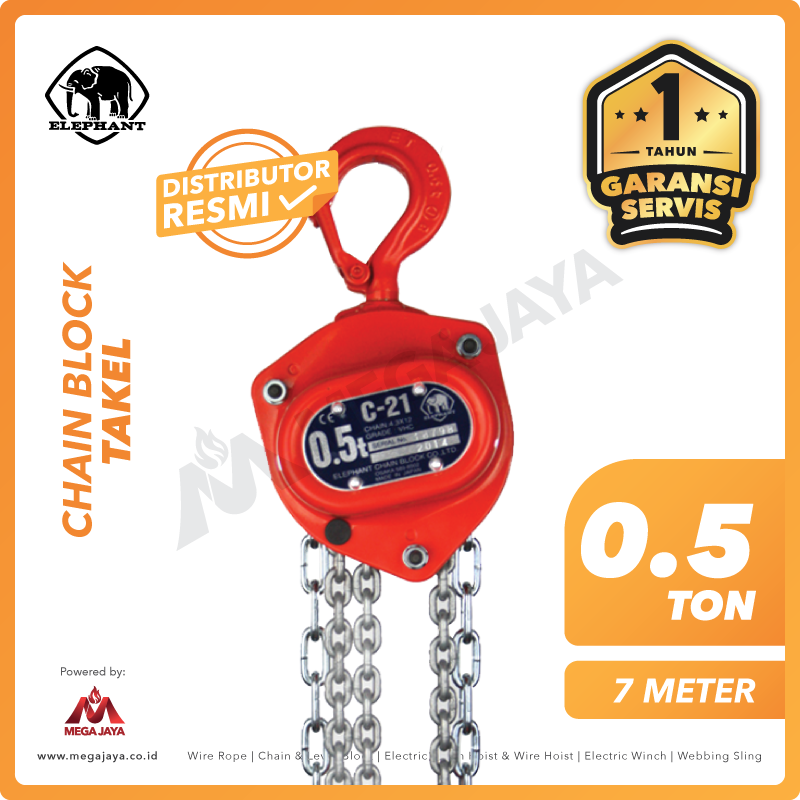 ELEPHANT-Chain-Block-0.5Ton-x-7Meter-I.png Chain Block Elephant C 21 0,5 Ton x 7 Meter - Image 1