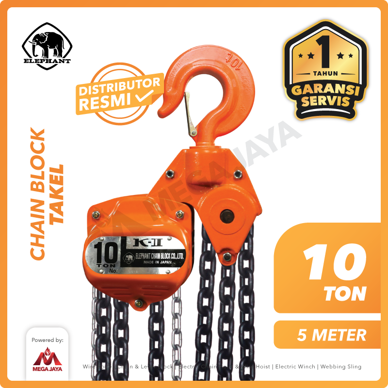 ELEPHANT-Chain-Block-10Ton-x-5Meter-I.png Chain Block Elephant C 21 10 T x 5 M - Gambar 1