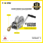 Hand Winch Powertec 600 Lbs / 250 Kg x 15 Meter (Complete Set) - Image 4