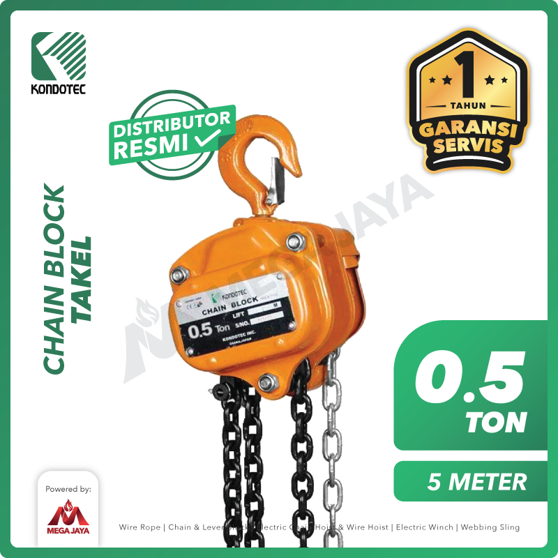 KONDOTEC-Chain-Block-0.5-Ton-x-5Meter-I.png Chain Block Kondotec 0,5 Ton x 5 Meter - Image 1