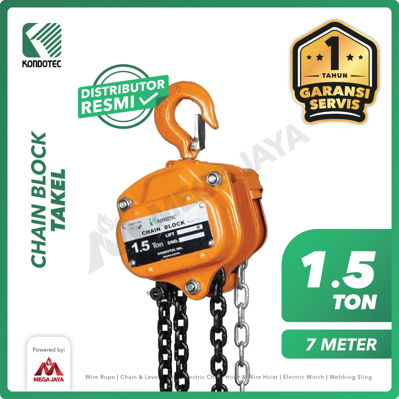KONDOTEC-Chain-Block-1.5-Ton-x-7-Meter-I.png Chain Block Kondotec 1,5 Ton x 7 Meter - Image 1