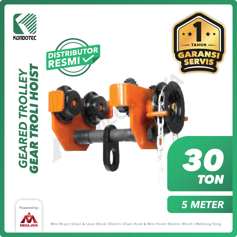 KONDOTEC-Geared-Trolley-30-Ton-x-5-Meter-I.png Geared Trolley Kondotec 30 Ton x 5 Meter - Image 1