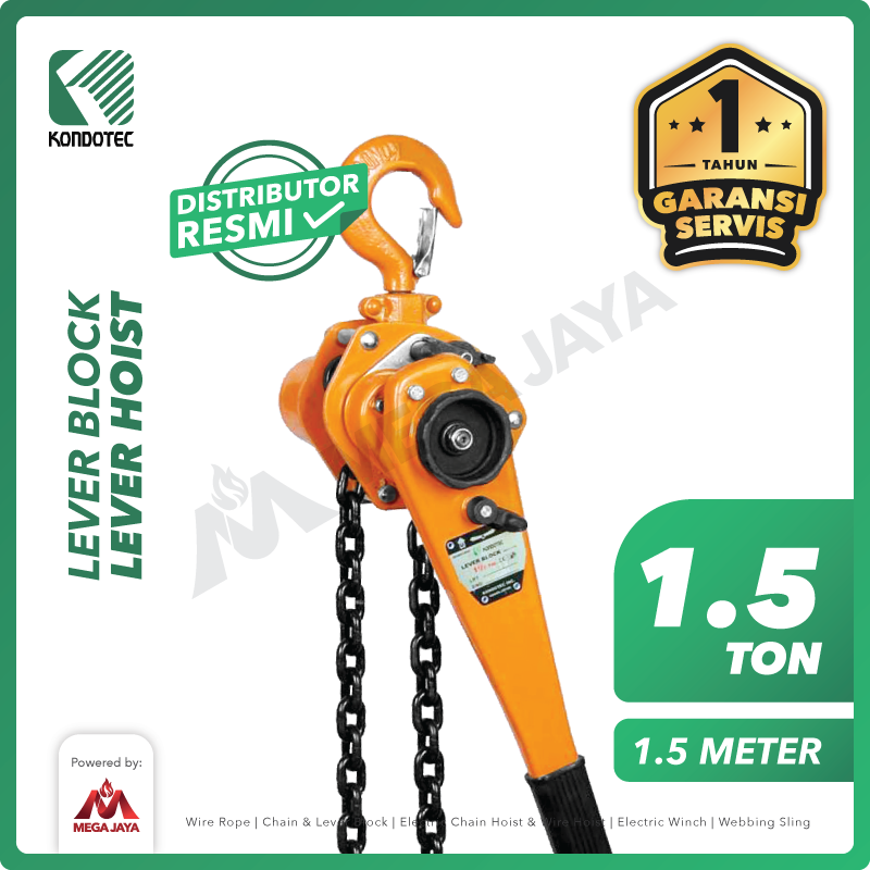 KONDOTEC-Lever-Block-1.5Ton-x-1.5Meter-I.png Lever Block Kondotec 1,5 Ton x 1,5 Meter - Gambar 1