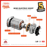 Mini Electric Hoist 1F Toyo 300-600 Kg x 20 Meter - Image 3