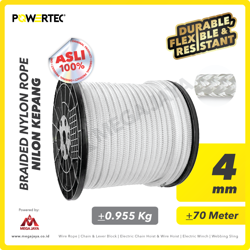 POWERTEC-Braided-Nylon-Rope-4mm-x-70-Meter-I-1.png Braided Nylon (Kepang) Powertec 4Milimeter @70 Meter - Gambar 1
