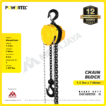 Chain Block Powertec 1,5 Ton x 7 Meter (8mm) - Image 3
