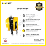 Chain Block Powertec 20 Ton x 5 Meter (10Milimeter) - Image 4