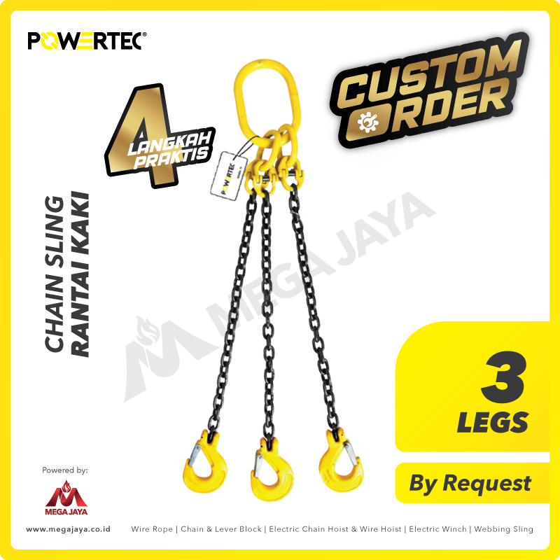 POWERTEC-Chain-Sling-3-Legs.png Chain Sling Powertec 3 Legs - Image 1
