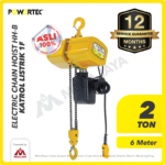 Electric Chain Hoist 1F Merek Powertec HH-B 2 Ton x 6 Meter (7,1Milimeter)