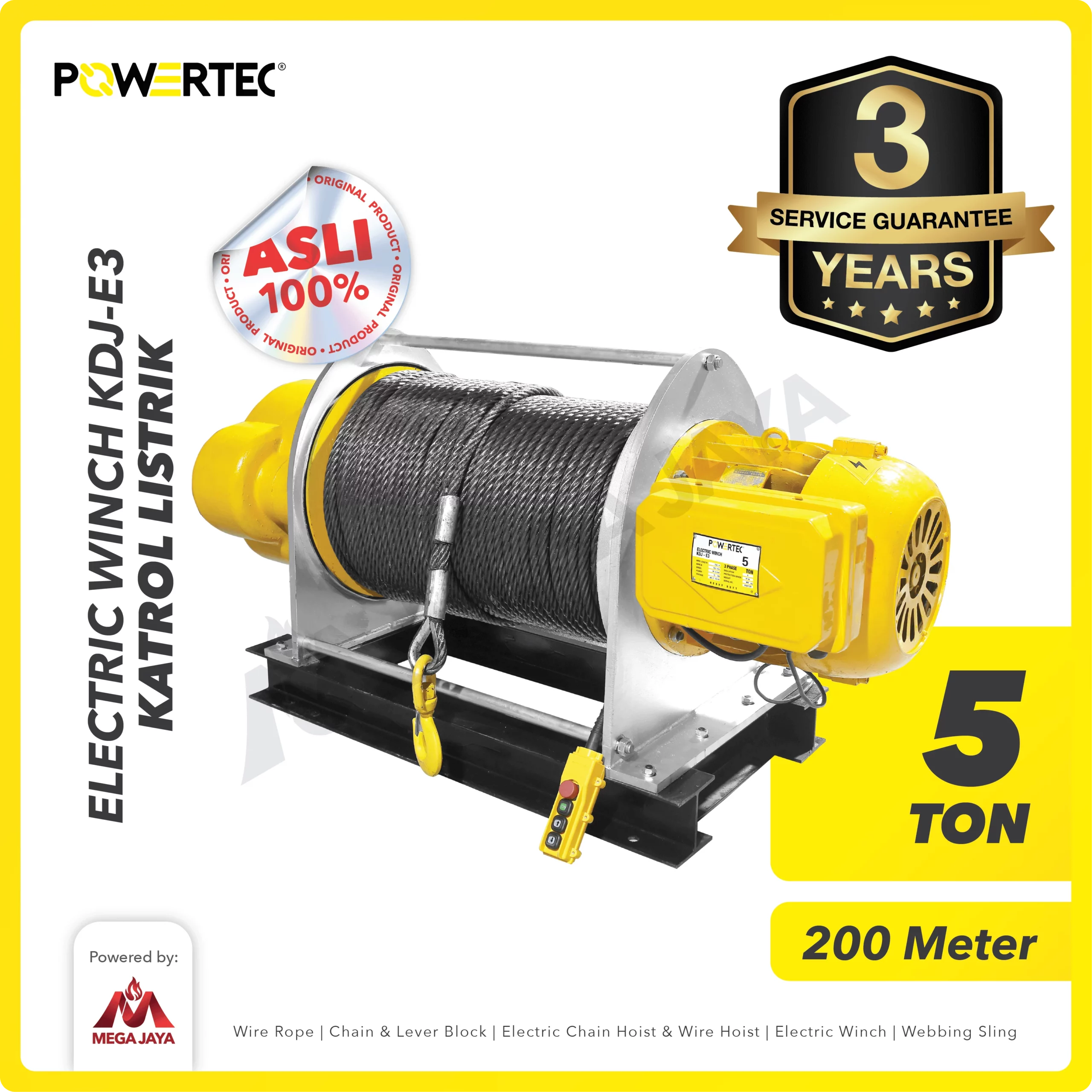 POWERTEC-Electric-Winch-KDJ-E3-5T-X-200M-I POWERTEC Electric Winch KDJ E3 5T X 200M