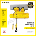Electric Wire Rope Hoist 3F Powertec CD1 + Trolley 3 Ton x 12 Meter - Image 2