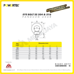 Eye Bolt Powertec SS 304 M10 - 0,115 Ton - Image 3