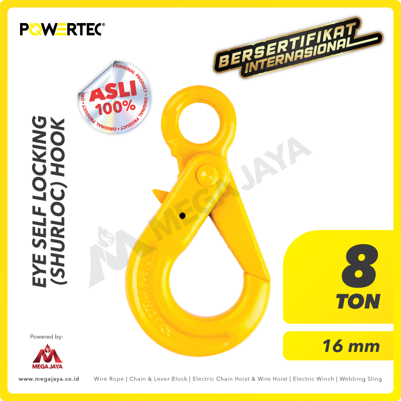 POWERTEC-Eye-Self-Locking-Hook-8Ton-x-16mm-I.png Eye Self-Locking Hook Powertec S-1316 16Milimeter - 8 Ton - Image 1