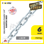 Galv Chain Powertec 6Milimeter - 1/4" @48 Kg