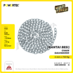 Galv Chain Powertec 6Milimeter - 1/4" @48 Kg - Image 2