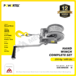 Hand Winch Powertec 600 Lbs / 250 Kg x 15 Meter (Complete Set) - Image 2