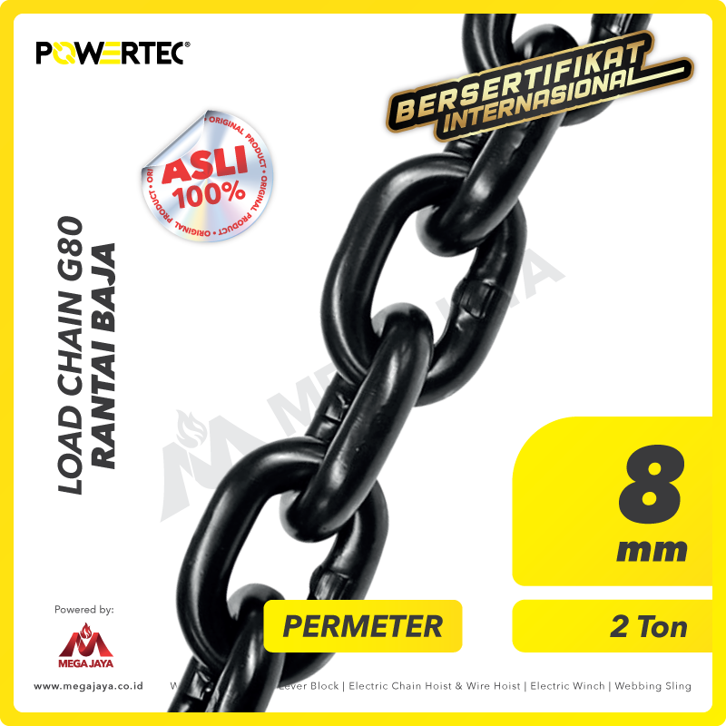 POWERTEC-Load-Chain-G80-8mm-I.png Load Chain Powertec G80 8Milimeter - Image 1