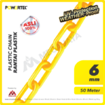 Rantai Plastik Kuning Powertec 6Milimeter 50 Meter