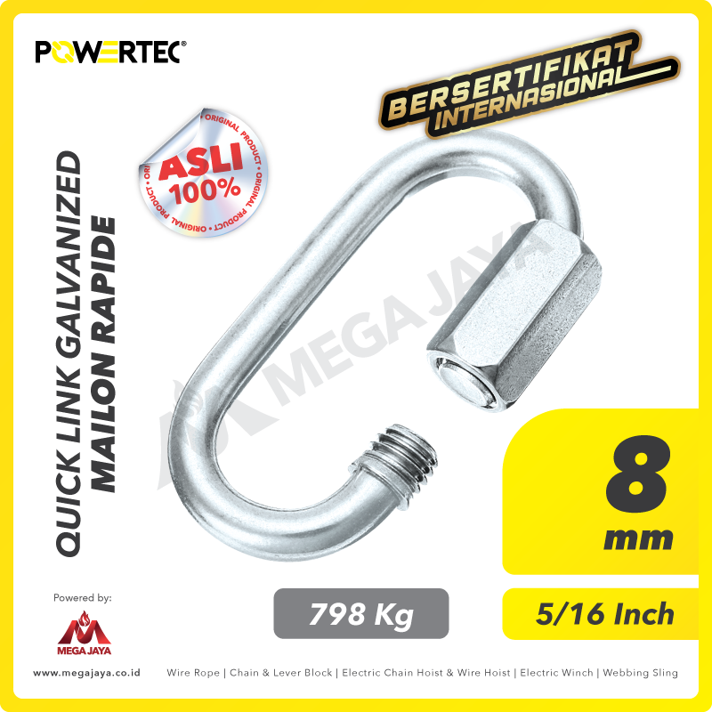 POWERTEC-Quick-Link-Galv-8mm-I.png Quicklink Powertec Galv 8Milimeter - Image 1