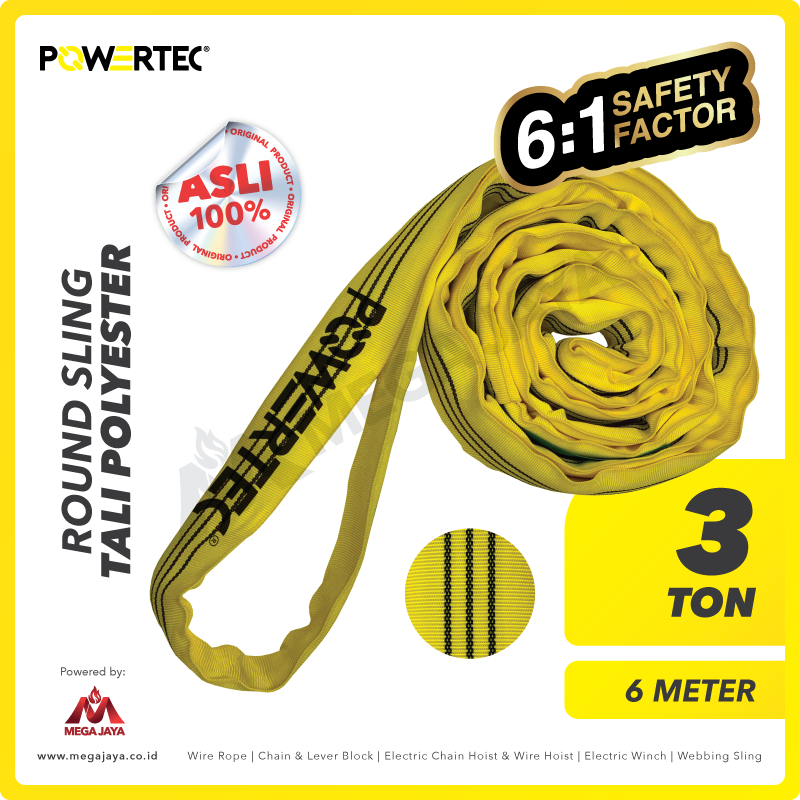 POWERTEC-Round-Sling-3Ton-x-6Meter-I.png Round Sling Powertec (6:1) 3 Ton x 6 Meter (Kuning) - Gambar 1