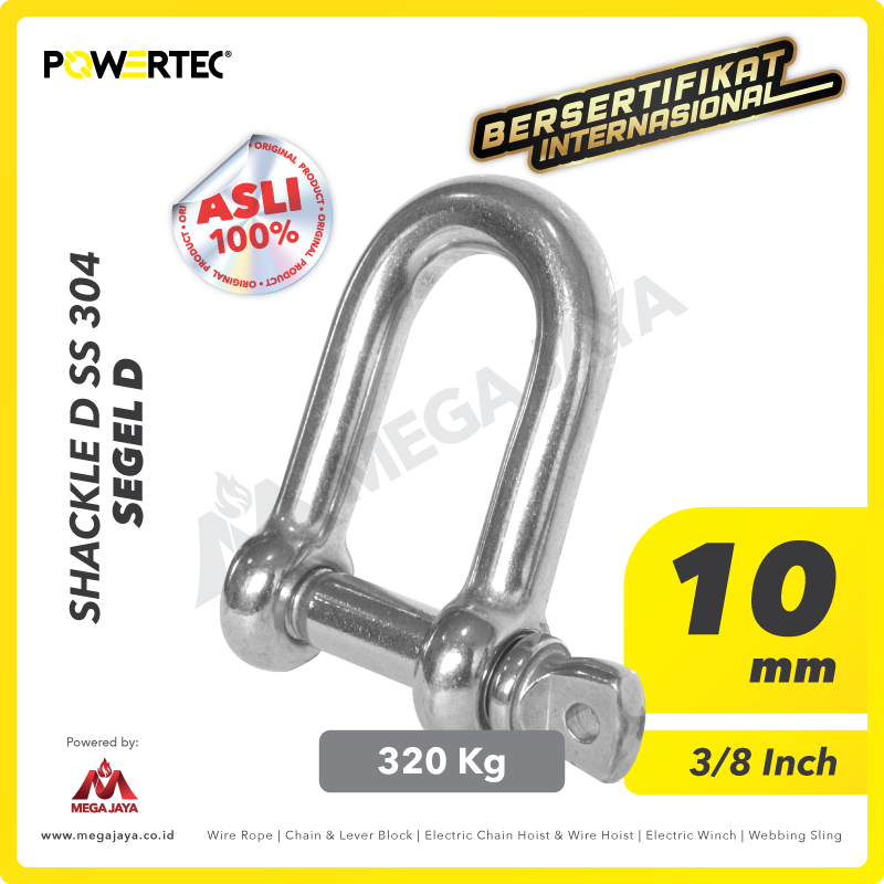 POWERTEC-Shackle-D-SS-304-10mm-I.png Shackle Powertec SS 304 D 10Milimeter - 3/8" - Gambar 1