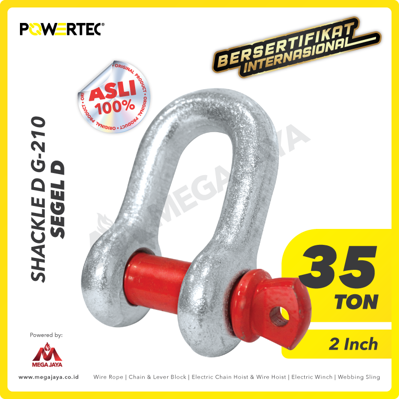 POWERTEC-Shackle-G-210-35Ton-I.png Shackle Powertec 210 35 Ton - 2" - Image 1