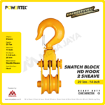 Snatch Block Powertec HD Double Sheave with Hook 20 Ton - 14" - Image 3