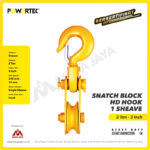 Snatch Block Powertec HD Single Sheave with Hook 2 Ton - 3" - Image 3