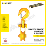 Snatch Block Powertec HD Single Sheave with Hook 8 Ton - 6" - Gambar 3