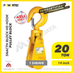 Snatch Block Powertec HD Single Sheave with Hook 20 Ton - 14"