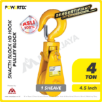 Snatch Block Powertec HD Single Sheave with Hook 4 Ton - 4 1/2"