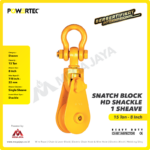 Snatch Block Powertec HD Single Sheave with Shackle 15 Ton - 8" - Gambar 2