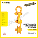 Snatch Block Powertec HD Single Sheave with Shackle 15 Ton - 8" - Gambar 3