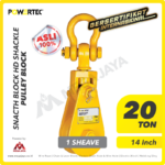 Snatch Block Powertec HD Single Sheave with Shackle 20 Ton - 14"