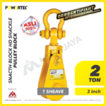 Snatch Block Powertec HD Single Sheave with Shackle 2 Ton - 3"