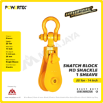 Snatch Block Powertec HD Single Sheave with Shackle 20 Ton - 14" - Image 2