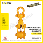 Snatch Block Powertec HD Double Sheave with Shackle 2 Ton - 3" - Image 3