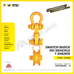 Snatch Block Powertec HD Single Sheave with Shackle 8 Ton - 6" - Gambar 3