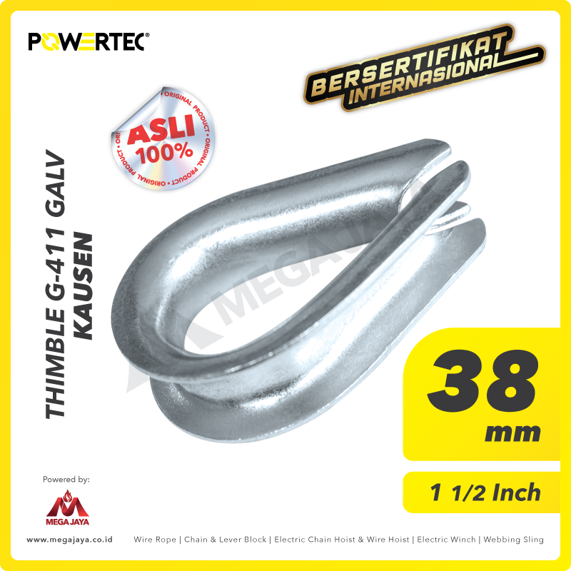 POWERTEC-Thimble-G-411-Galv-38mm-I.png Thimble Powertec G-411 38Milimeter - 1 1/2" - Image 1