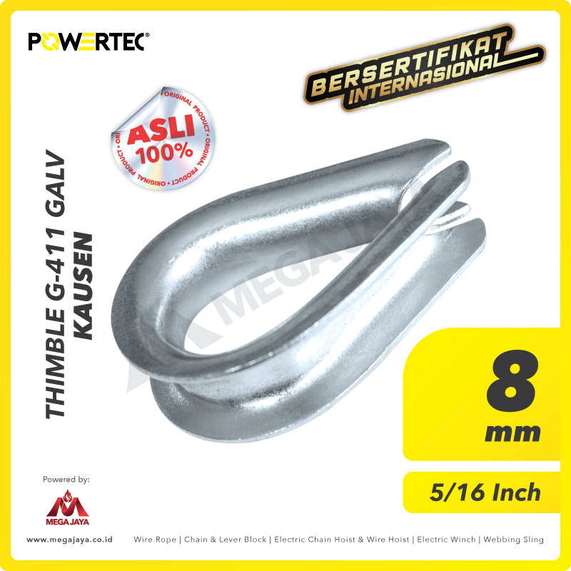 POWERTEC-Thimble-G-411-Galv-8mm-I.png Thimble Powertec G-411 8Milimeter - 5/16" - Image 1