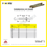 Turnbuckle Powertec JIS Hook & Eye 22Milimeter - 7/8" - Image 3
