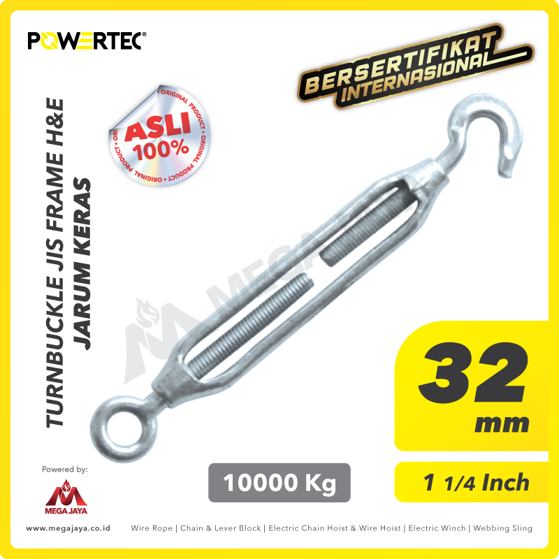 POWERTEC-Turnbuckle-Jis-Frame-Hook-_-Eye-32mm-I.png Turnbuckle Powertec JIS Hook & Eye 32Milimeter - 1 1/4" - Image 1