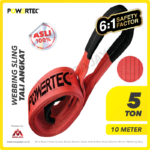Webbing Sling Powertec (6:1) 2Ply 5 Ton X 10 Meter (Merah)