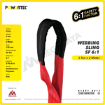 Webbing Sling Powertec (6:1) 2Ply 5 Ton X 2 Meter (Merah) - Gambar 2