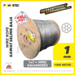 Wire Rope Powertec 1x7 Galv 1Milimeter @1000 Meter