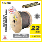 Wire Rope Powertec 6x37 + IWRC Ungalv 22Milimeter
