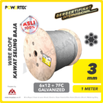 Wire Rope Powertec 6x12 + 7FC Galv 3Milimeter