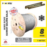 Wire Rope Powertec 6x12 + 7FC Galv 8Milimeter