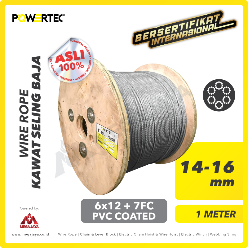 POWERTEC-Wire-Rope-6x12-7FC-PVC-Coated-14-16mm-x-1Meter-I.png Wire Rope Powertec 6x12 + 7FC PVC 14-16Milimeter - Image 1