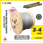 Wire Rope Powertec 6x12 + 7FC PVC 3-4Milimeter